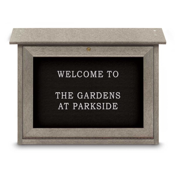 Outdoor Enclosed Combo Board, 48"x36", Bronze Frame/Burgundy & Amethyst